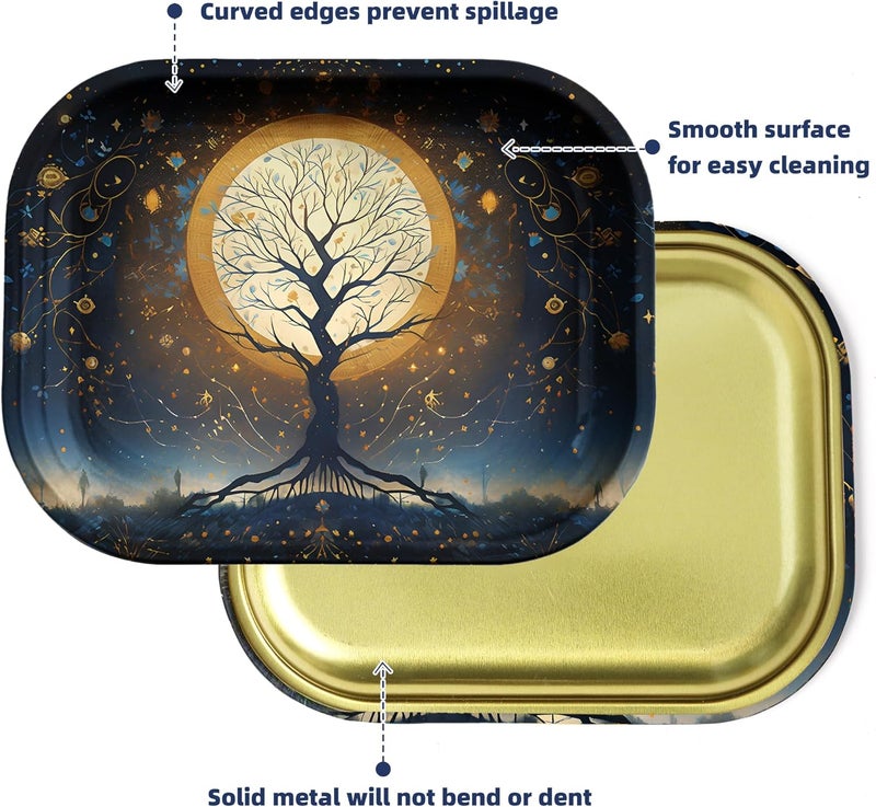 PYSEA Small Metal Tray with Magnetic Lid, Cute Decorative Tray, Ideal Storage for Home or Travel, 7 x 5.5 Inches (Black Yellow) - Image 4